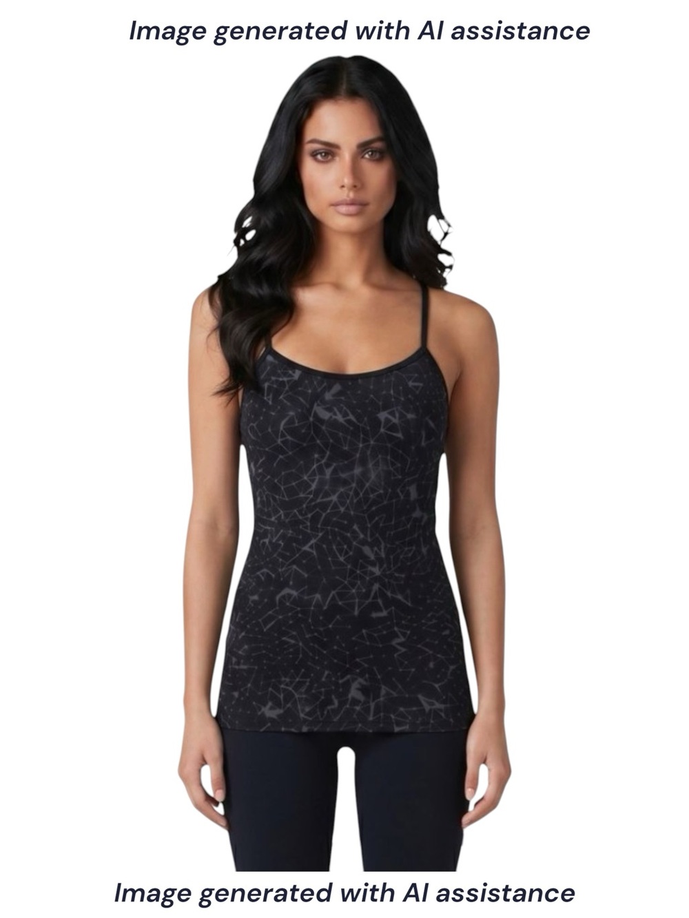 Lululemon size 4 black star crushed coal Power Y Tank